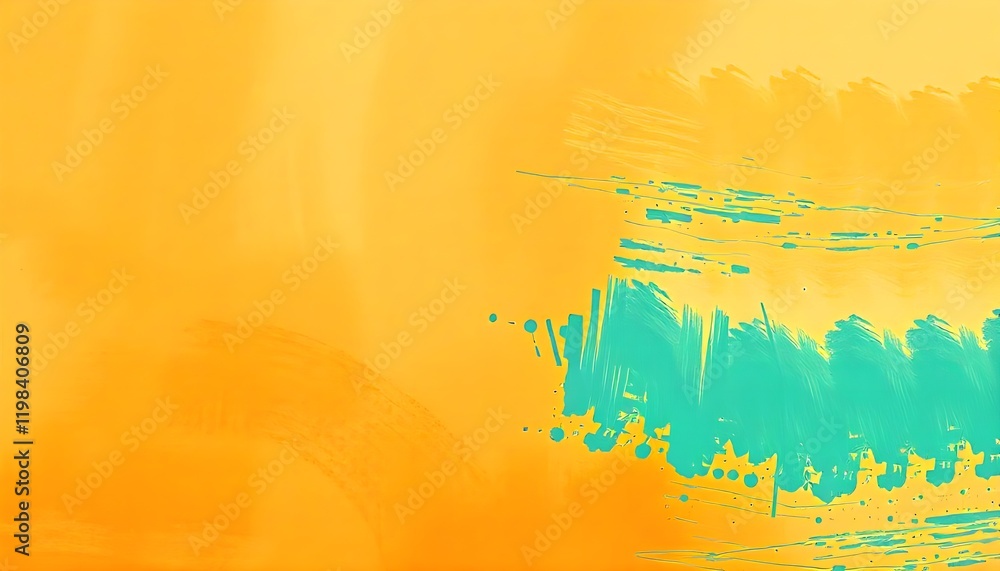 Aufkleber An abstract background featuring a textured design with brushstroke patterns in a gradient of orange and teal