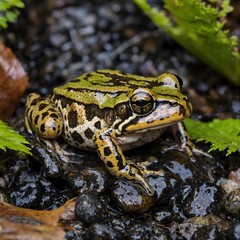 Hidden in Plain Sight: Oregon Spotted Frog Camouflaged in Nature