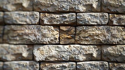 Close-up of a stacked stone wall