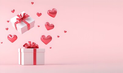 Valentine's Giveaway Banner, vibrant red typography, festive design, romantic theme, eye-catching layout, engaging visual appeal, celebration of love