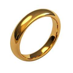 3d rendering icon Gold ring illustration PNG. cartoon minimal style on transparent isolated background.