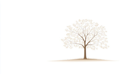 Obraz premium Minimalist tree design with soft colors and gentle lines