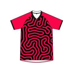 football jersey mockup with striped motif design