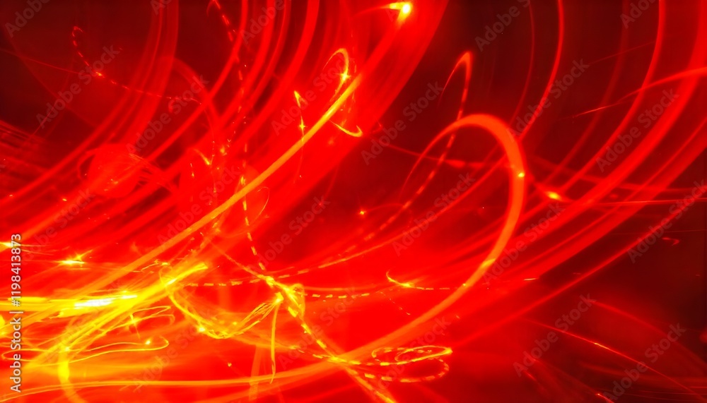 Leinwandbilder dynamic abstract swirls of red and yellow light, creating vivid patterns full of energy and contrast