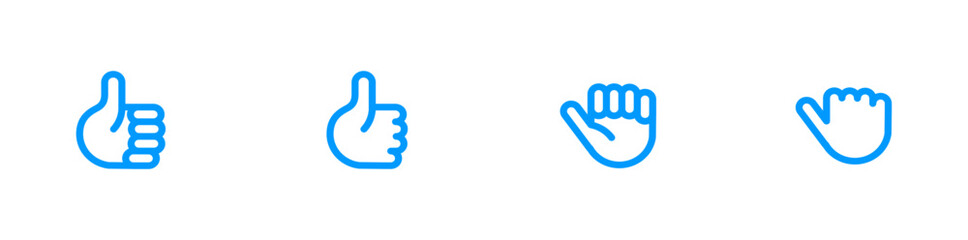 いいねマーク、いいねグッドボタンの手のアイコンマークのセット3