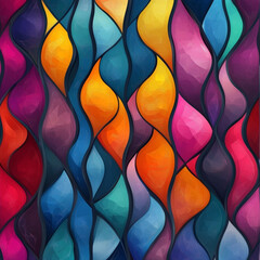 colorful abstract stained glass style