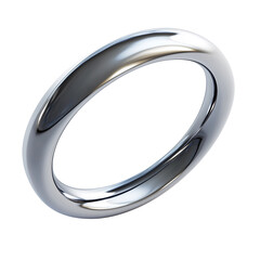 3d rendering icon Silver ring illustration PNG. cartoon minimal style on transparent isolated background.