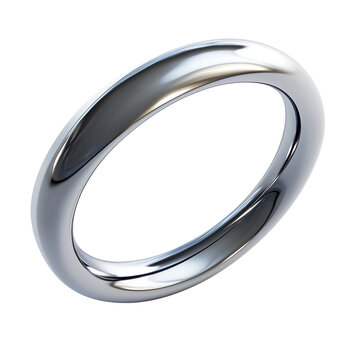 3d rendering icon Silver ring illustration PNG. cartoon minimal style on transparent isolated background.