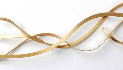 Abstract Gold Ribbons: Elegance and Modern Art