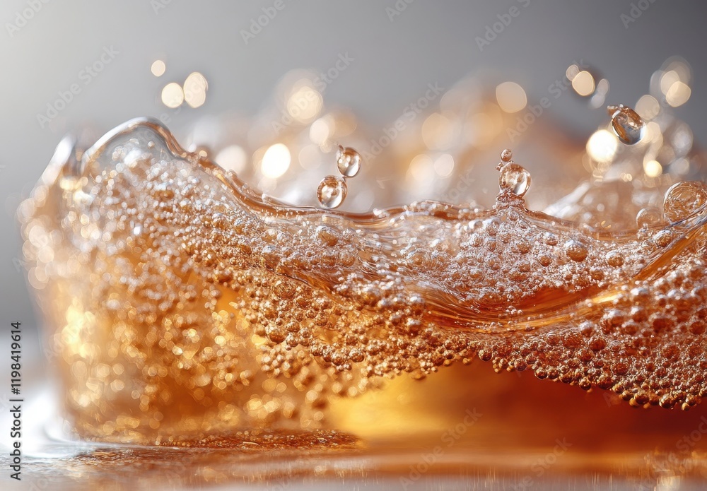 Aufkleber captivating close-up of bubbles rising in a sparkling liquid with a soft focus background highlighti
