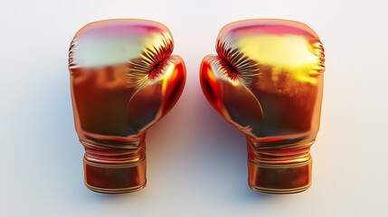 A luxury pair of boxing gloves with bold, radiant gradients, centered on white.