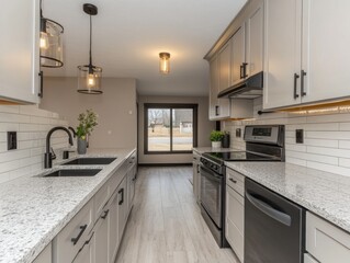 Modern Kitchen Interior Design With Granite Countertops