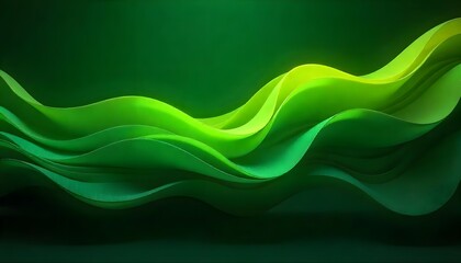 Fototapeta premium Abstract Green Waves: A Digital Art Piece