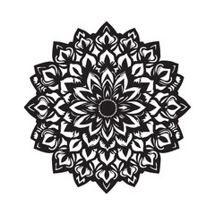 Vector Mandela in black and white colors. Vector Mandela.