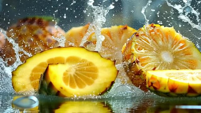 Pineapple Slices Footage 4K