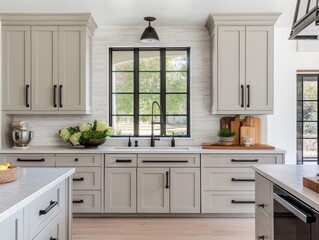 Elegant Kitchen Design With Neutral Cabinets And Modern Fixtures