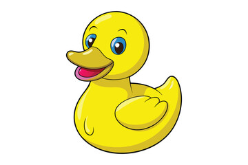yellow rubber duck on white background