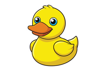 yellow rubber duck on white background