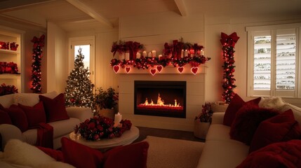 Romantic Christmas Living Room Decor