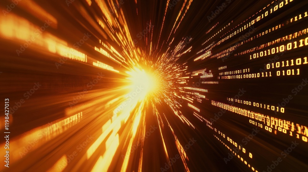 Poster digital data stream: a journey into the heart of information