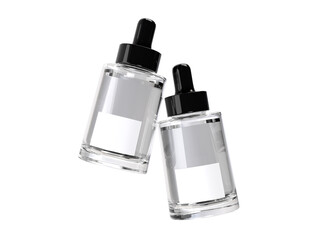 Mockup cosmetic bottles container packaging premium with dropper isolated on background. Design...