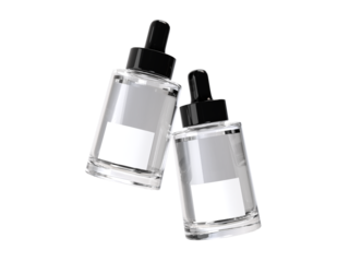 Mockup cosmetic bottles container packaging premium with dropper isolated on background. Design template for Ads serum, essential oil, face  treatment, gel, skin care, makeup, healthcare or medicine