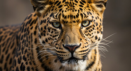 Obraz premium A portrait highlighting the distinctive characteristics of a leopard.
