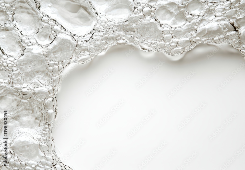 Aufkleber transparent bubbles and foam edges on a soft white background ideal for creative designs and artisti
