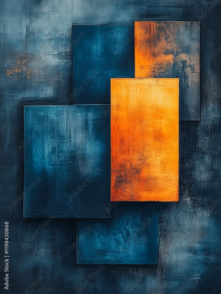 Poster abstract layered texture: a visually captivating abstract artwork composed of three rectangular shap