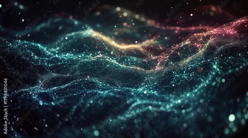 Aufkleber abstract particle wave: a symphony of color and light