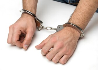 male hands in handcuffs