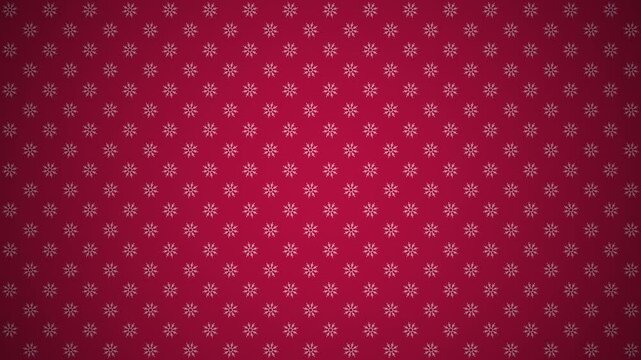 Fondo de color rojo con patrones de copos de nieve rotando