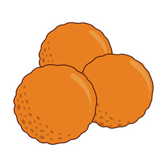 Junk Food Doodle Isolated on White Background. Flat Vector Illustration