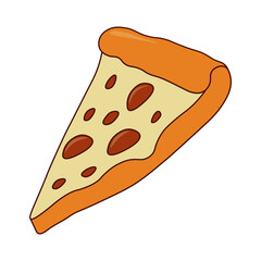 Junk Food Doodle Isolated on White Background. Flat Vector Illustration