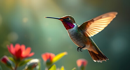 Naklejka premium hummingbird in flight