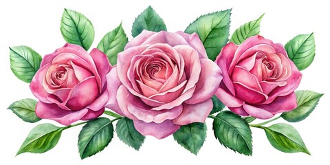 Naklejka premium Romantic pink roses bloom in the night, isolated against a dark backdrop.