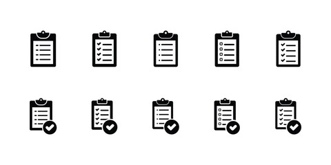 Set of clipboard icon symbol vector isolated on white background