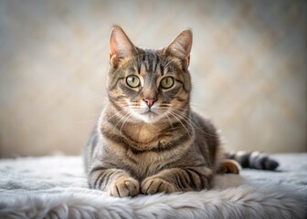 Serene grey tabby cat naps peacefully.