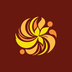 abstract floral vector icon design of creative logo