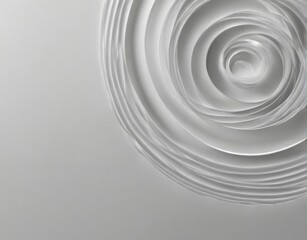 Fototapeta premium Black and white abstract spiral with concentric circles, creating depth and movement against a white background.