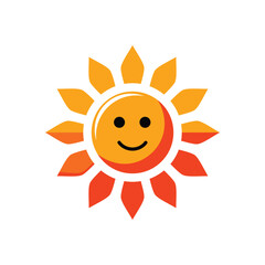 happy sun icon cartoon character