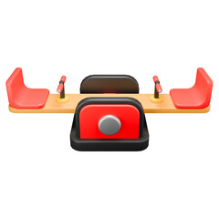 3d icon render seesaw for children on playground 