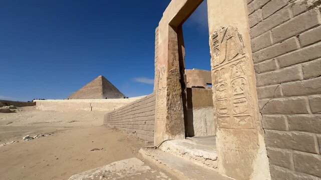 View of the Great Pyramid of Cheops in Giza, Cairo, Egypt.