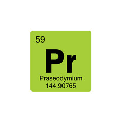 periodic table Praseodymium colored icon