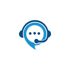 Chat Support Logo Design Vector