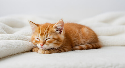 The ginger kitten has gently succumbed to a profound slumber.
