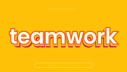 Obraz premium teamwork editable text effect with orange white bold gradient style