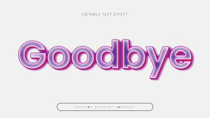 goodbye gradient text effect editable modern typography vector