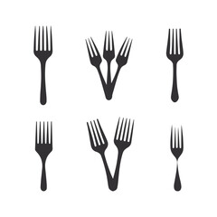 Fork and knife on white background