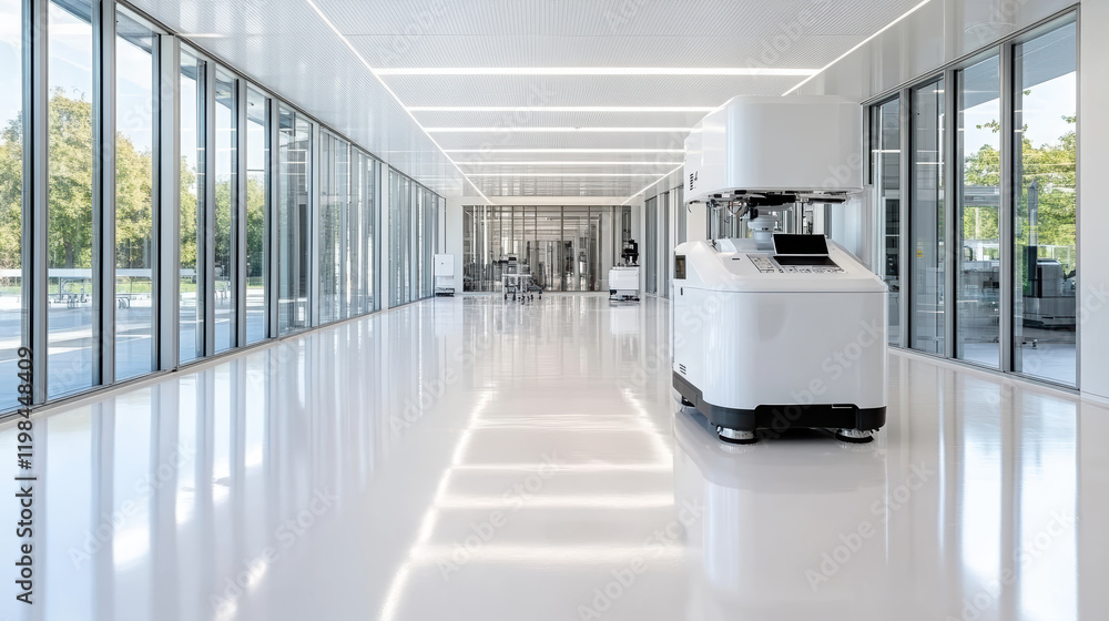 Poster advanced robotics in cleanroom environment showcasing innovation and technology
